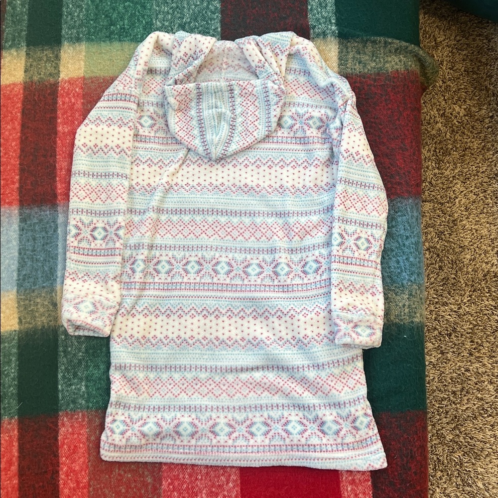Nautica Pastel Fair Isle Hooded Pullover in Pink & Blue - Picture 4 of 4